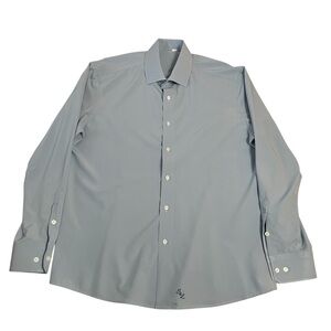 State & Liberty Dress Shirt Men’s 44 Blue Long Sleeve Button Up Performance